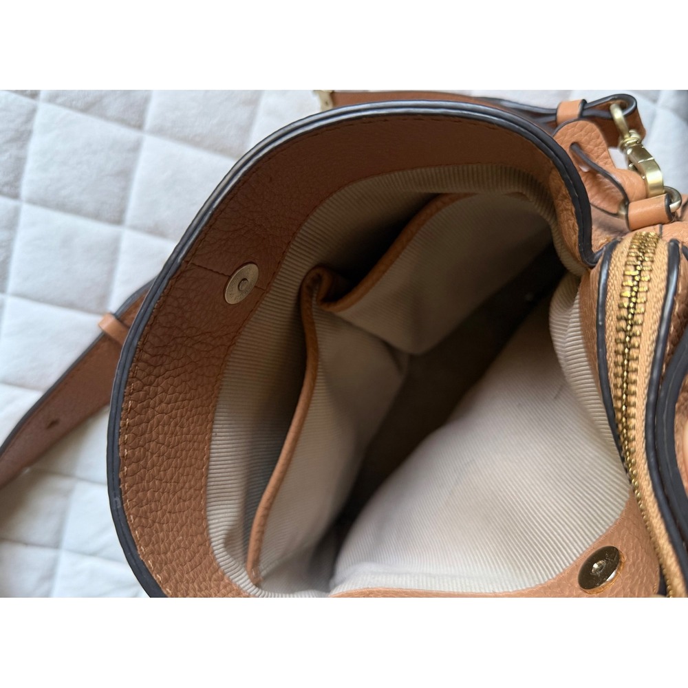 Y2K Radley London Shoulder Bag Tan Brown Leather Purse Designer Coquette Classic - Picture 5 of 10